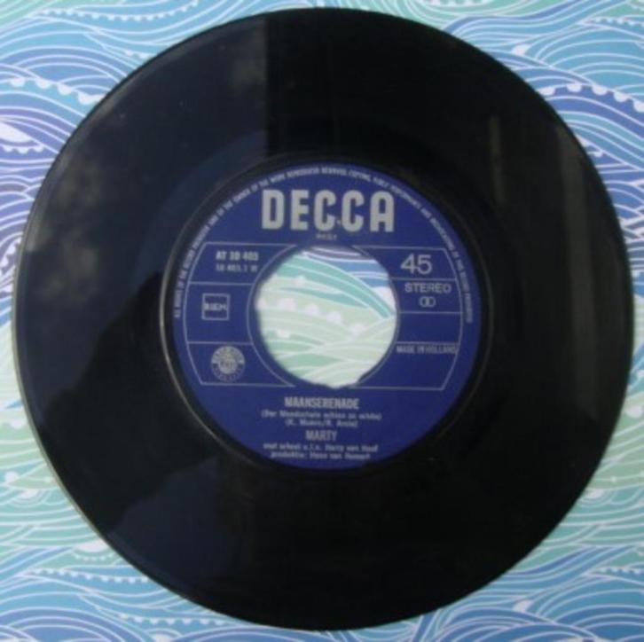 marty - maanserenade  (2), Cd's en Dvd's, Vinyl Singles, Gebruikt, Single, Nederlandstalig, 7 inch, Ophalen of Verzenden