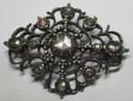 Diamant broche Holland ca 1900 zeldzaam 8 krt diamant, Ophalen, Zilver, Broche, Met edelsteen