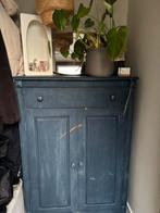 Vintage blauwe kast, Ophalen, Gebruikt, 50 tot 100 cm, 25 tot 50 cm