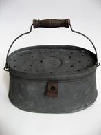 Antiek zinken visemmertje voor levend aas, Ophalen of Verzenden