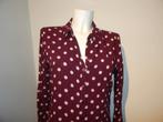 King Louie polkadot blouse witte stippen wijn rood 40, Kleding | Dames, Blouses en Tunieken, Maat 38/40 (M), Verzenden, Zo goed als nieuw