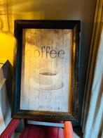 schilderij GROOT BROCANTE HOUT BRUIN KOFFIE COFFEE, Ophalen of Verzenden