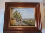 pracht impressionistisch schilderij, pad naar boerderij, Antiek en Kunst, Kunst | Schilderijen | Klassiek, Ophalen of Verzenden