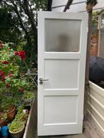 Witte wc deur met mat glas en rvs deurbeslag., Ophalen, Gebruikt, 80 tot 100 cm, Binnendeur