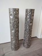2 Grote vintage vazen verzilverd, Overige materialen, Overige kleuren, 50 tot 75 cm, Ophalen of Verzenden