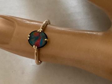 Prachtige vintage gouden ring Australische opaal 14 kar.goud beschikbaar voor biedingen
