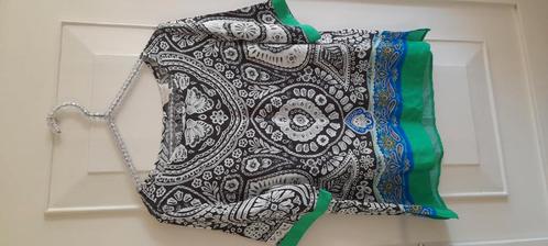 Milano mooie top in zwart-wit,groen, kobalt print M, Kleding | Dames, Tops, Zo goed als nieuw, Maat 38/40 (M), Zwart, Korte mouw