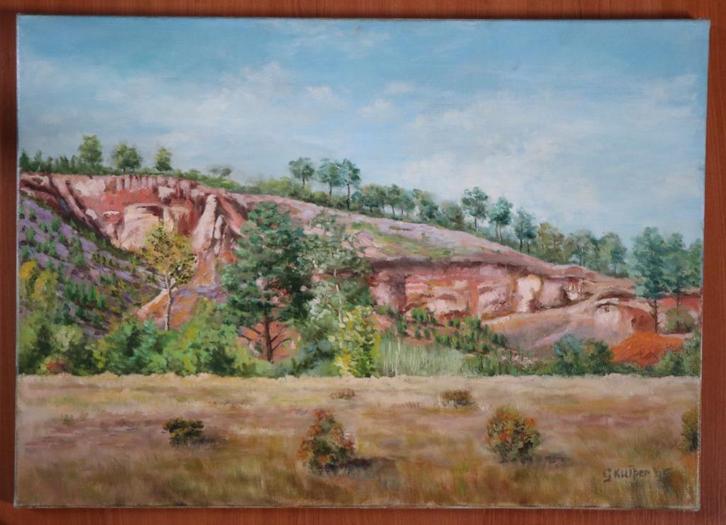 G.J. Kuiper (1926-2013) - Okerkleuren te Roussillon, Antiek en Kunst, Kunst | Schilderijen | Klassiek, Ophalen