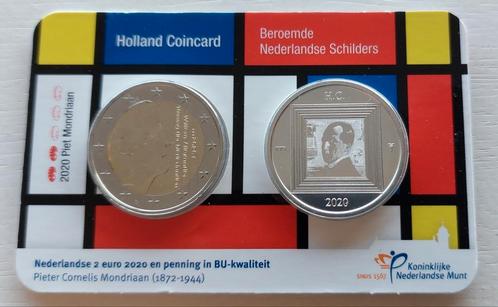 2 euro Nederlandse schilders Mondriaan met zilveren penning., Postzegels en Munten, Munten | Nederland, Setje, Euro's, Zilver