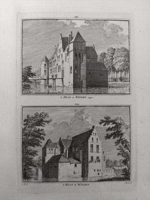 223-224 / Het Huis te Winsen Oude gravure 18e eeuw Spilman, Antiek en Kunst, Kunst | Etsen en Gravures, Ophalen of Verzenden