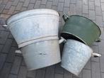 Zinken teilen en emmer, Ophalen, Gebruikt, Rond, Metaal