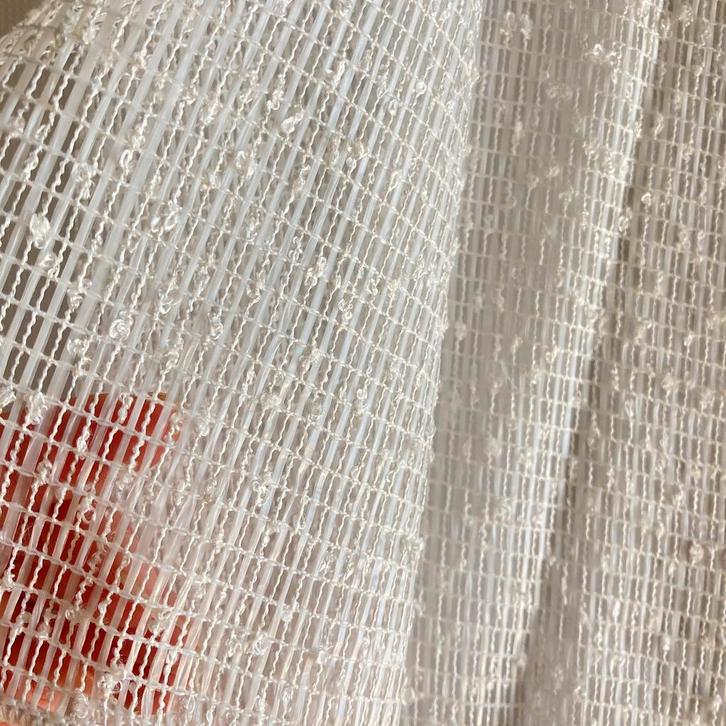 50%stof korting witte boucle inbetweens, Huis en Inrichting, Stoffering | Gordijnen en Lamellen, Nieuw, 200 cm of meer, 200 cm of meer