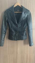 Zwarte leren jasje, maat 34, Verzenden, Zwart, Jasje, Maat 34 (XS) of kleiner