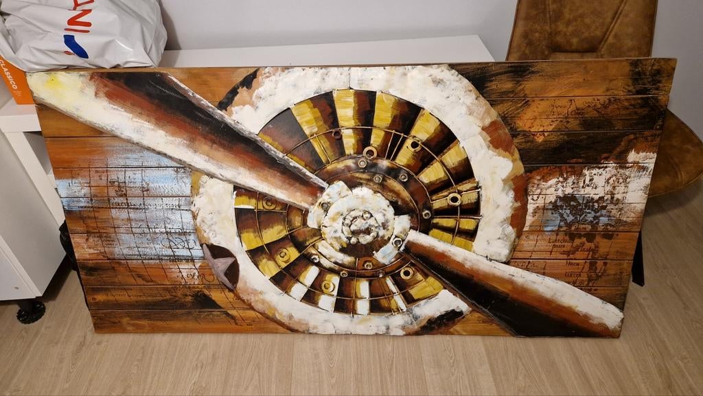 Decoratie van blik (vliegtuigmotor)- 180x80cm, Ophalen