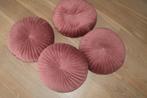 roze velourse fluwelen velvet ronde kussens sierkussen, Nieuw, Rond, Ophalen of Verzenden, Roze