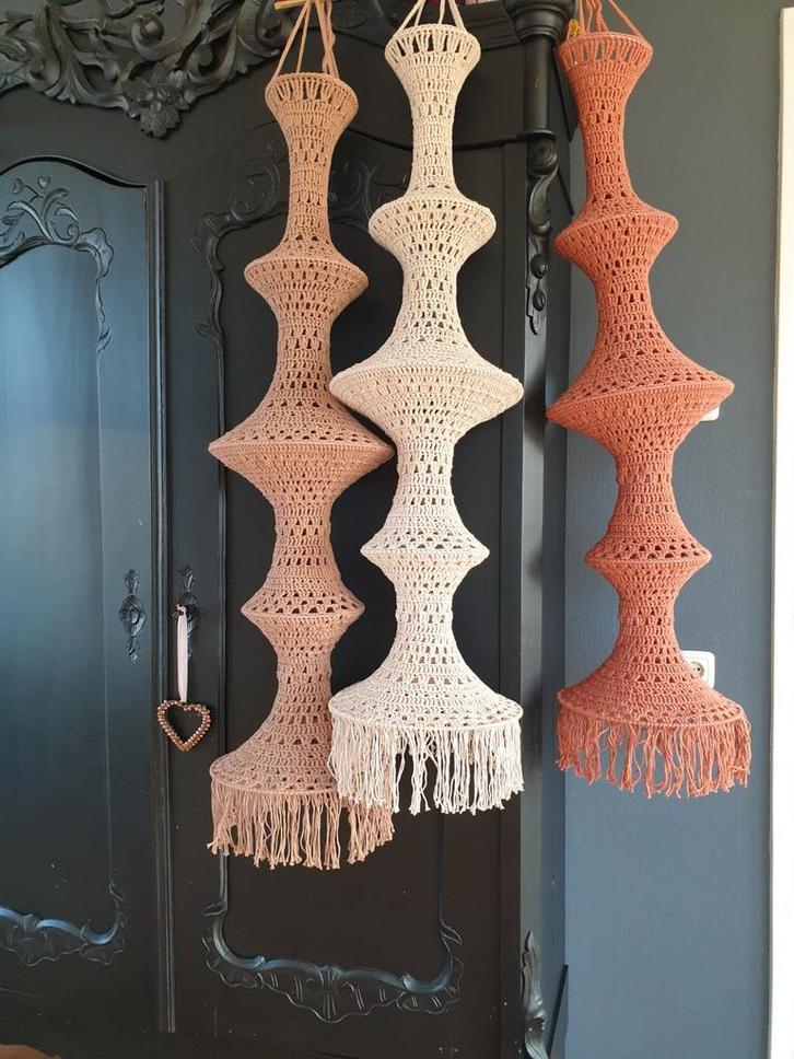 Prachtig gehaakte fuik, lamp, visnet, Huis en Inrichting, Woonaccessoires | Kamerschermen, Nieuw, Ophalen of Verzenden