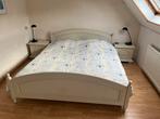 Gebruikt bed 180x200 met nachtkastjes en lampen, Gebruikt, Wit, Tweepersoons, Ophalen of Verzenden