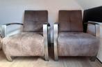 Industriële Fauteuils (2 stuks), Huis en Inrichting, Fauteuils, Ophalen, Gebruikt, 75 tot 100 cm, Metaal