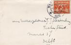 Poststuk Gestempelde Envelop Warmond - Delft 1928, Postzegels en Munten, Brieven en Enveloppen | Nederland, Ophalen of Verzenden