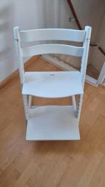 Stokke Tripp Trapp wit, eventueel met Jollein kussens, Ophalen, Gebruikt, Meegroeistoel, Aanschuifbaar