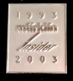 Marklin Insider pin 1993-2003- zilverkleur, Verzamelen, Speldjes, Pins en Buttons, Verzenden, Nieuw, Merk, Speldje of Pin