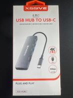 XSSIVE 6-in-1 USB-C Hub, Computers en Software, Dockingstations, Laptop, Nieuw, Ophalen of Verzenden, USB-hub