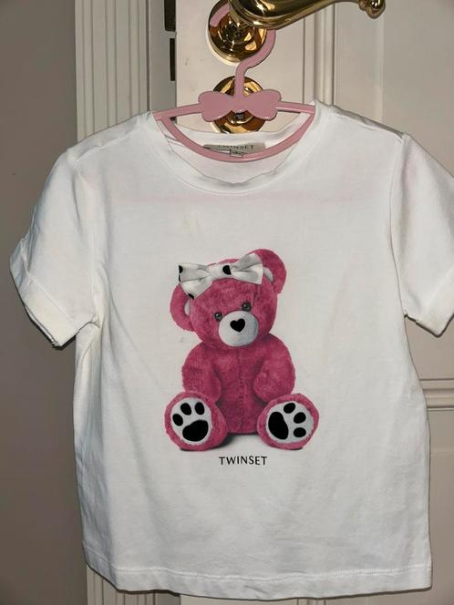 Twinset meisjes T-shirt – met roze teddybeer print, Kinderen en Baby's, Kinderkleding | Maat 92, Zo goed als nieuw, Meisje, Shirt of Longsleeve