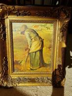 schilderij naar Millet door Loui van Egmond gesigneerd, Antiek en Kunst, Ophalen of Verzenden