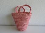 Roze gevlochten mandje, paasmandje tasje, Ophalen of Verzenden, Zo goed als nieuw