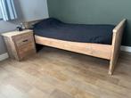 ⸻  Te koop: Steigerhouten bed + nachtkastje – 90 x 200 cm, Ophalen, 90 cm, Eenpersoons, Steigerhout