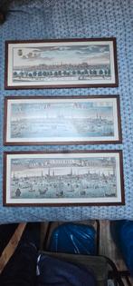 3 Oude Prenten Leiden, Rotterdam, Amsterdam, Antiek en Kunst, Ophalen