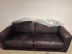 Leren bank, Huis en Inrichting, Tweepersoons, Ophalen of Verzenden, Zo goed als nieuw, Rechte bank