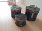 Set van 3 nieuwe nostalgische opbergblikken, Minder dan 50 cm, Nieuw, Minder dan 50 cm, Ophalen of Verzenden