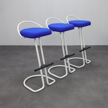 Set of 3 Postmodern Bar Stools, 1980s beschikbaar voor biedingen