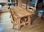 Eikenhouten eettafel met 4 bijpassende eiken stoelen, Huis en Inrichting, Tafels | Eettafels, Ophalen, Gebruikt, Eikenhout, Klassiek, landelijk