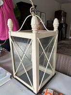 Hanglamp/lantaarn gietijzer handgemaakt, Huis en Inrichting, Lampen | Kroonluchters, Ophalen, Zo goed als nieuw, Glas
