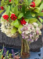 Glazen vaas model koeltoren uitwaaierend breed smal breed, Huis en Inrichting, Woonaccessoires | Vazen, Ophalen of Verzenden, Zo goed als nieuw