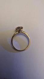 18k gouden verlovingsring met natuurlijke 1.3 carat diamant, Ophalen of Verzenden, Zo goed als nieuw, 17 tot 18, Dame