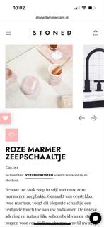 Stoned Amsterdam: uniek roze marmer zeep schaaltje / bakje, Huis en Inrichting, Ophalen, Schaal, Zo goed als nieuw, Ovaal