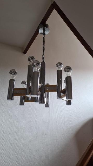 hanglamp Sciolarri, chroom /goud, jaren zeventig beschikbaar voor biedingen