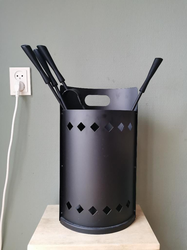 Haardset 5-delig, Huis en Inrichting, Kachels, Ophalen, Gebruikt, Hout, Overige soorten