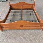 Grenen 2-persoons bed 160x200 met spiraalbodem, Ophalen, Gebruikt, Bruin, Klassiek