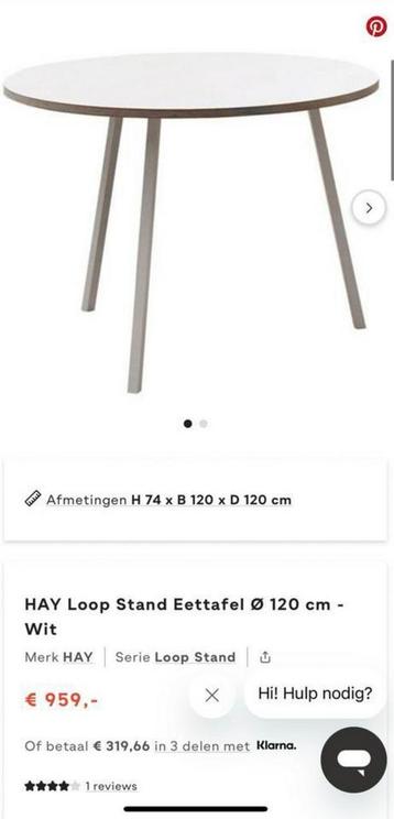 HAY loop tafel 120 cm wit ronde ovaal scandi zweeds design beschikbaar voor biedingen