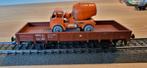 Märklin 44241 lageboordwagon met Lesley ERF betonwagen, Wisselstroom, Gebruikt, Wagon, Ophalen of Verzenden