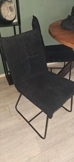 4 zwarte eetkamerstoelen rib, Huis en Inrichting, Stoelen, Ophalen, Gebruikt, Zwart, Vier