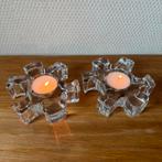 Vintage Glazen Kandelaar Kaarsenhouder Puzzelstukjes Puzzel, Overige materialen, Ophalen of Verzenden, Zo goed als nieuw, Kandelaar