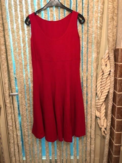 v) c47 boris rode jurk met zwarte stipjes maat 2 (l / xl), Kleding | Dames, Jurken, Zo goed als nieuw, Maat 46/48 (XL) of groter