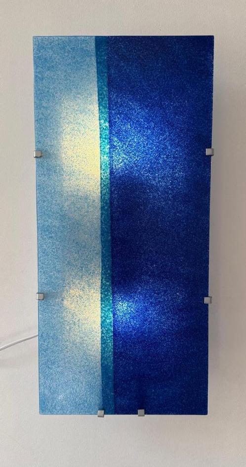 Vintage wandlamp Oceaan blue Ikea, Huis en Inrichting, Lampen | Wandlampen, Zo goed als nieuw, Glas, Metaal, Ophalen of Verzenden