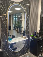 ( 3 ) Spiegel met Verlichting - Kapsalon/Barbershop, Ophalen, Gebruikt, 100 tot 150 cm, Ovaal