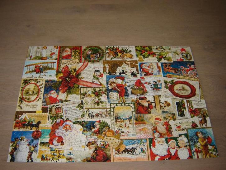 Kerst Puzzel VINTAGE CHRISTMAS CARDS 1000 st., Hobby en Vrije tijd, Denksport en Puzzels, Zo goed als nieuw, Legpuzzel, 500 t/m 1500 stukjes